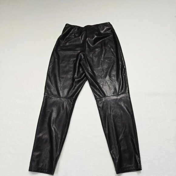Fabletics Pant Womens L Black Faux‎ Leather Straight Leg Mid Rise Ankle Classic - Picture 2 of 11